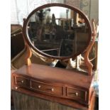 A reproduction mahogany dressing table mirror