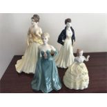 Four Coalport Figurines, Danielle, Cinderella’s Ball, Angela, The Winter Ball