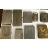 Various vintage silver plated and chrome cigarette cases