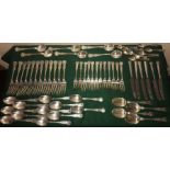 Silver kings pattern cutlery (61 pieces in total) mainly 1920's CB & S