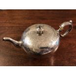 Victorian engraved silver teapot by J & G Angell 1841 21.1 ozt