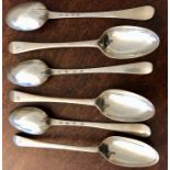 Six Scottish provincial table spoons by Edward Livingstone of Dundee c1820