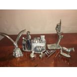 Pewter models including Buckingham, Merlin and Evergreen collection.