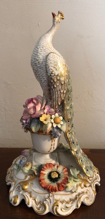 Royal Crown Derby figure of a peacock signed M E Towned and S Kinsey 24cms - Image 2 of 3