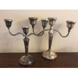 Two silver candelabra, Birmingham 1973 - largest 23cms h