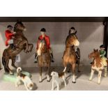 Beswick huntsman, beagles etc including rearing horse and rider, Beswick 868, all in good condition.