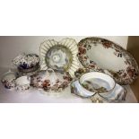 19thC ceramics to include tureen, meat plate, tea service, several pieces a/f and large serving