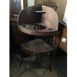 A 19thC mahogany corner washstand