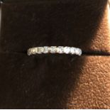 White metal and diamond eternity ring size Q