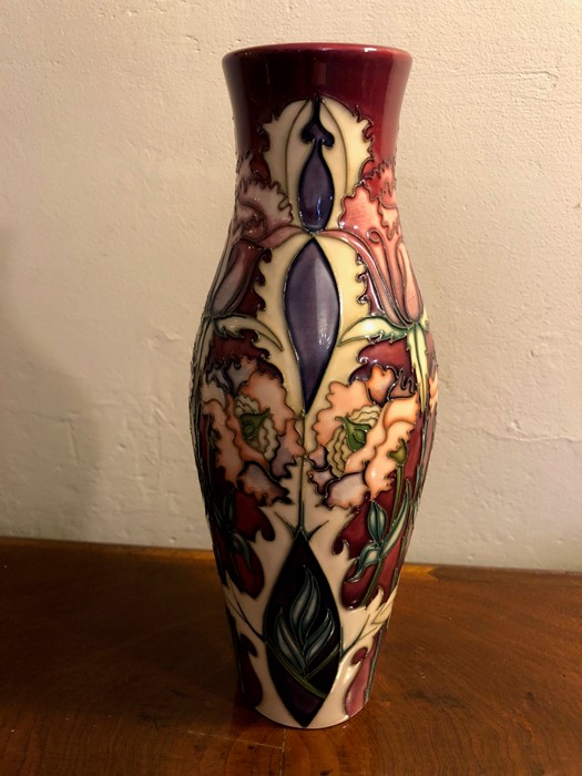 Moorcroft tube lined vase 2001 26cms high perfect