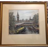 Marion Rhodes 1907-1988 Print of the Coronation? 28 x 35 cm signed in pencil
