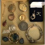 Various items of jewellery including 19thC pendants and lockets etc.