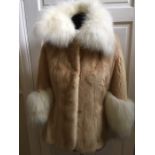 Excellent quality pail mink and white fox fur jacket, silk lined. Immaculate condition.