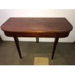 Mahogany D end dining table with gate leg leaf