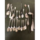 Cutlery etc mainly silver (23).