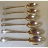 Six silver spoons - Sheffield 1922.