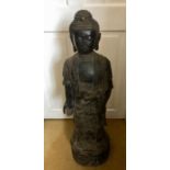 Good bronze Guanyin figure late 19th/early 20thC 95 cms high