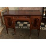 Edwardian inlaid mahogany desk 121 x 52 cms