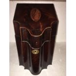 Georgian mahogany knife box 35cms h.