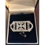 Diamond set brooch with 5 x European old cut diamonds of 0.50 cts each approx. total 2.50cts