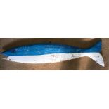 A Blue Fish by Sam Taplin, 74cms l x 16cms w, son of Guy Taplin, bought from the sculpture