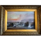 E K Redmore oil on board seascape 29.5 x 46 cms