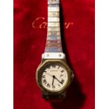 Cartier ladies stainless steel tank watch