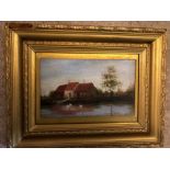 Naive country scene Wamill Cottage by L Rudland