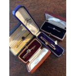 Four various 9ct gold bar brooches