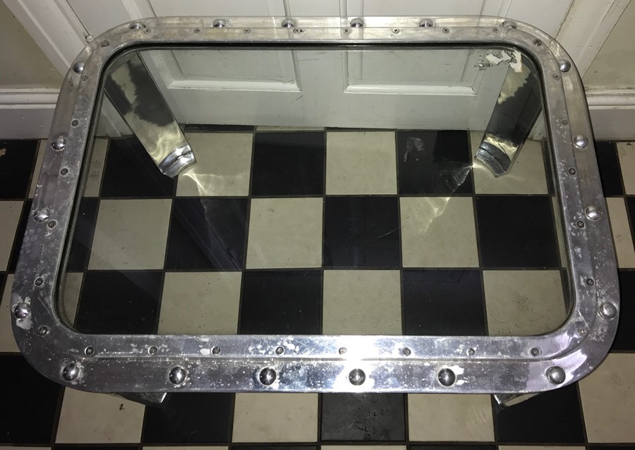 A chrome emergency hatch table - 52cms x 73cms x 42cms h - Image 2 of 2