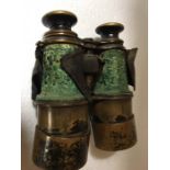 Early 20thC field binoculars used in WW I.