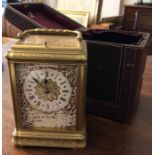 Good gorge cased carriage clock with original shagreen case