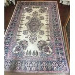Silk hand knotted rug 201 x 121cms
