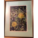 Watercolour painting of flowers by Marion Rhodes 1907 - 1988