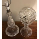 Two cut glass lamps