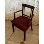 Three various Georgian mahogany elbow chairs