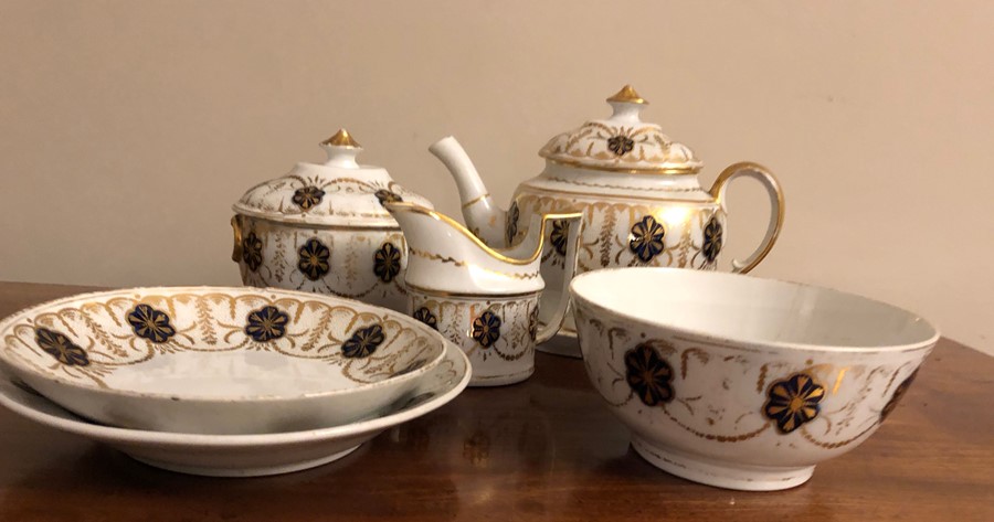 Regency porcelain part tea service unmarked