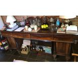 Good quality large pedestal sideboard by R Wright of Bond Street Hull mid 19th c