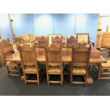 Good quality large oak refectory table c1900