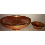 Royal Worcester lustre bowl Crown Ware 23cms d and Royal Lancastrian bowl 11cms d