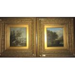 Two 19thC oil on board landscapes, one signed lower left