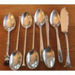 Eight various silver spoons etc - 3.1 ozt