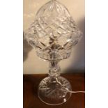 Cut glass mushroom lamp c1900