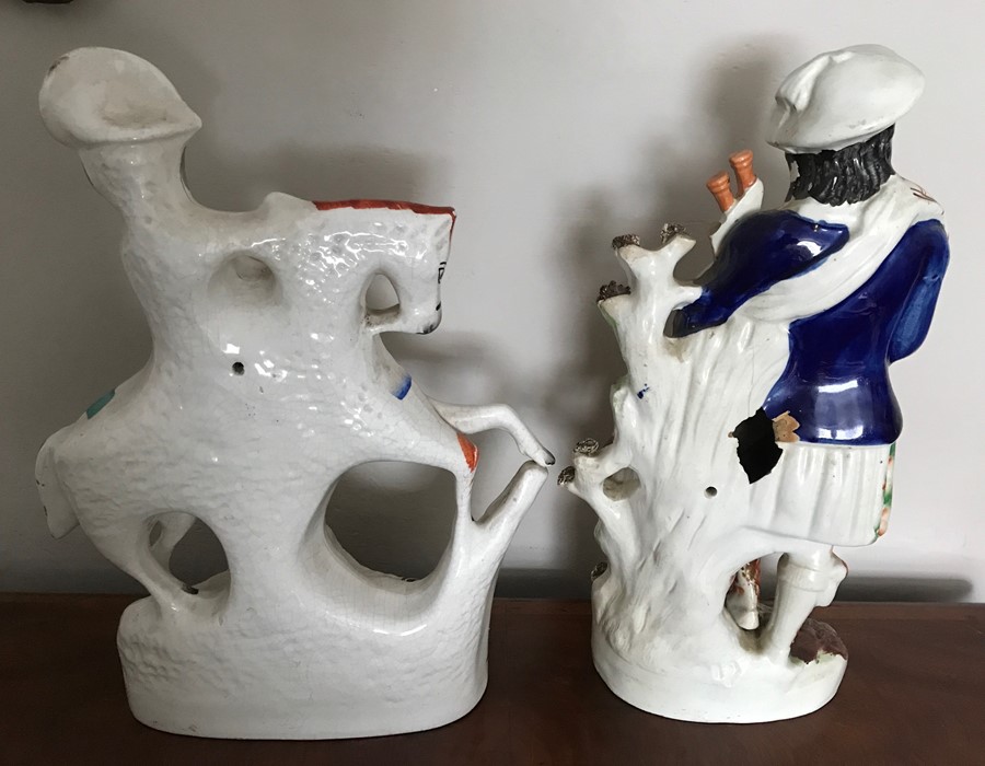 Two 19thC Staffordshire figures, both a/f, 39cms h - Image 2 of 3