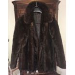 Short dark brown mink jacket, good condition, approximately size 12