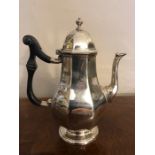 Silver coffee/chocolate pot Mappin & Webb 1915 18cm h 8.3 ozt