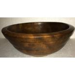 A late 18th/early 19thC sycamore dairy bowl 36cms d