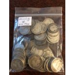 Two bags silver threepence pieces pre 1920 3.4ozt and pre 1946 4.2 ozt