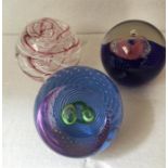Three paperweights to include Caithness Eternity and Caithness Waterbabies (slight scratches to fron