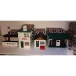 Five vintage boxed Scalextric accessories to include A202 Racing Pit, A203 Control Tower, A211 First